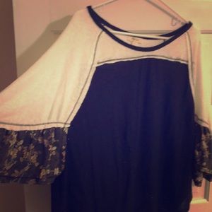 Black and white butterfly tunic